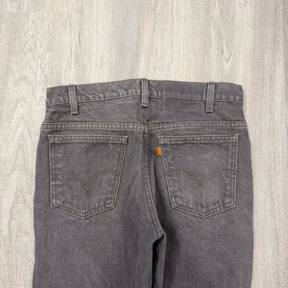 Vintage Levis 575 Jeans Men's 32x32 Gray Black 80s Orange Tab USA Made Western